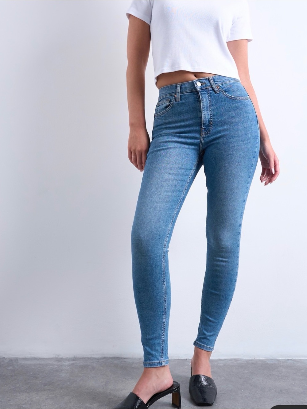 Topshop Jamie High Waist Skinny Jeans – Medium Blue W28 L30 New without tags